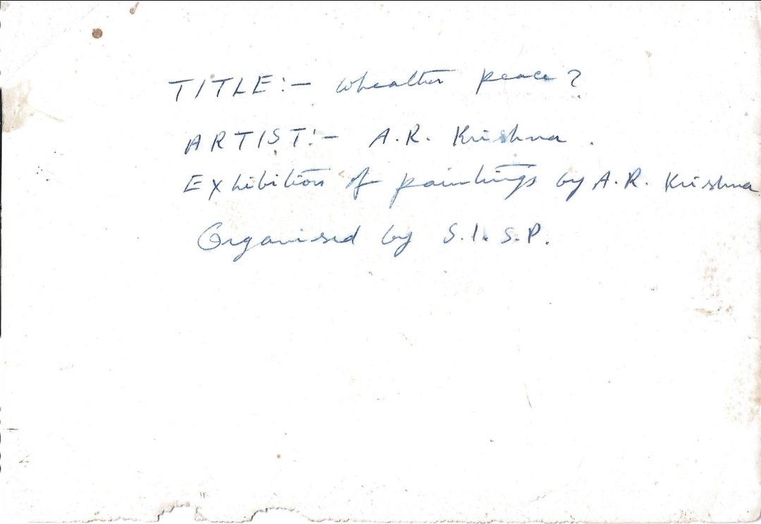 Back of Wheather Peace? with artist's handwritten title